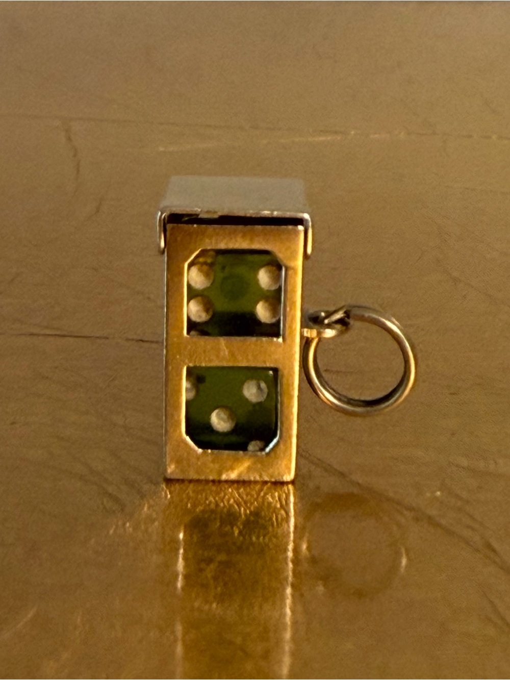 Vintage 14k Gold Lucky Dice Cage Charm Pendant